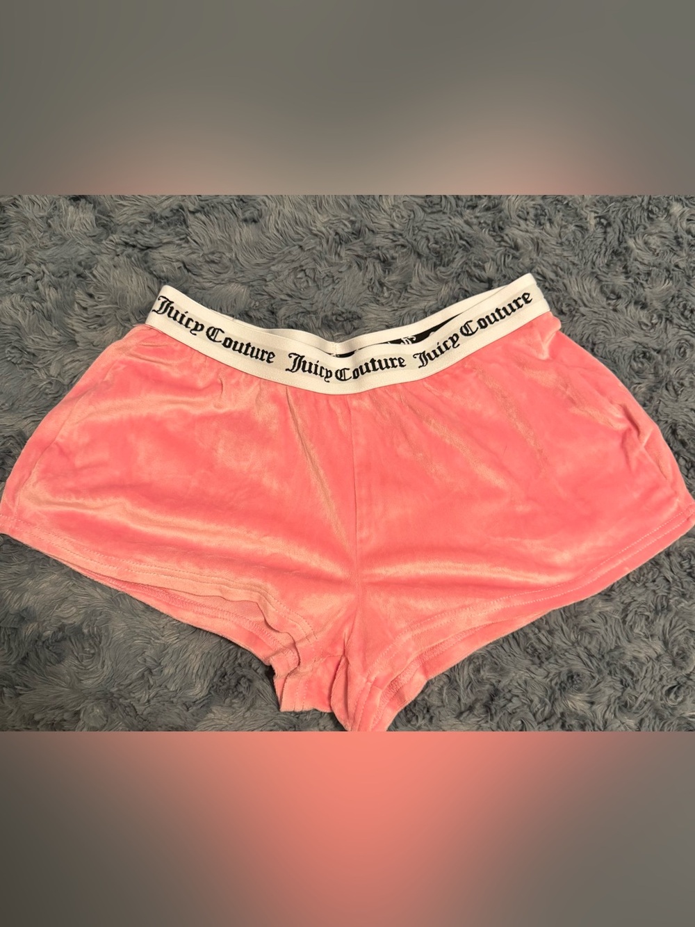 Juicy Couture Pink Velour Lounge Shorts with Branded Waistband